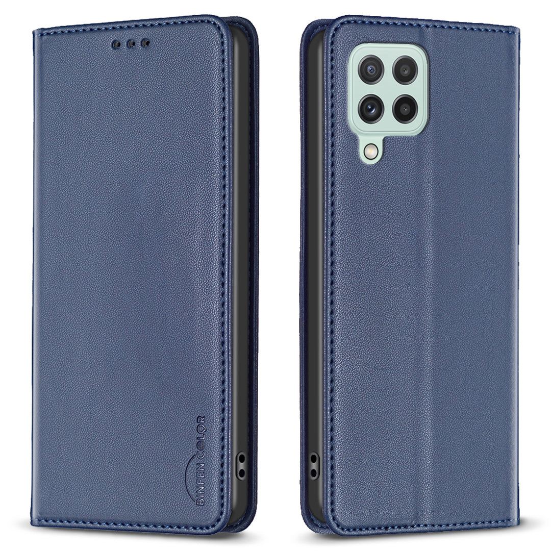BINFEN COLOR BF18 For Samsung Galaxy A22 4G (EU Version) Phone Case with Card Holder PU Leather Stand Flip Cover BINFEN COLOR BF18 For Samsung Galaxy A22 4G (EU Version) Phone Case with Card Holder PU Leather Stand Flip Cover